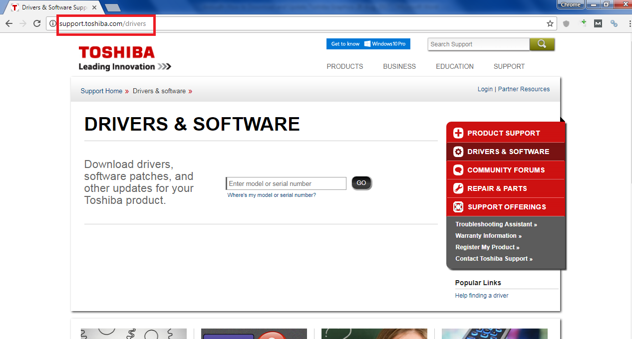 Step 1-Download and Update Toshiba GraphicsVideoDisplay Drivers